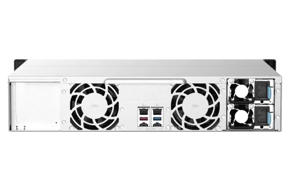 QNAP - TS-1273AU-RP-8G-US - QNAP 2U 12-Bay NAS/iSCSI IP-SAN. AMD Ryzen V1500B Quad-core 2.2GHz, 8GB RAM, 2x2.5GbE LAN, Redundant PSU, Optional 10GbE & M.2 NVMe via PCIe expansion