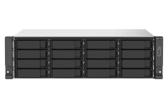 QNAP - TS-1673AU-RP-16G-US - QNAP 3U 16-Bay NAS/iSCSI IP-SAN. AMD Ryzen V1500B Quad-core 2.2GHz, 16GB RAM, 2x2.5GbE LAN, Redundant PSU, Optional 10GbE & M.2 NVMe via PCIe expansion