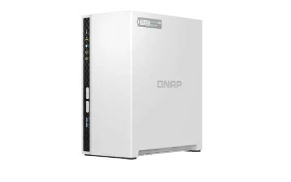 QNAP - TS-233-US - QNAP Tower NAS 2 bay ARM Cortex-A55 4C, 2 x SATA 6Gb/s 3.5"/2.5", 2GB DDR4 RAM on-board, 1 x GbE