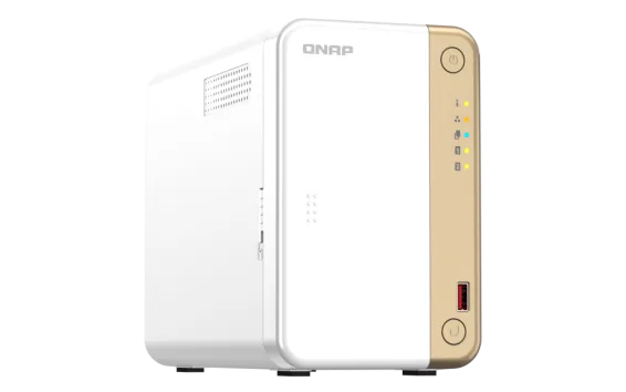 QNAP - TS-262-4G-US - QNAP 2-Bay desktop NAS, Intel Celeron N4505 dual-core processor, 4GB DDR4 SODIMM RAM