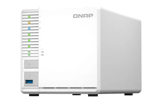 QNAP - TS-364-8G-US - QNAP 3-Bay High-Performance desktop NAS with Intel Celeron 4-Core N5105/N5095, 8GB DDR4 RAM (On-Board, Non Expandable), 1 x 2.5GbE, 1 x HDMI 1.4b, 2 x M.2 PCIe Gen 3 Slots
