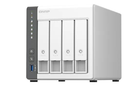 QNAP - TS-433-4G-US - QNAP TS-433 4-Bay Personal Cloud NAS for Backup and Data Sharing. ARM 4-core Cortex-A55 2.0GHz, 4GB on-board RAM