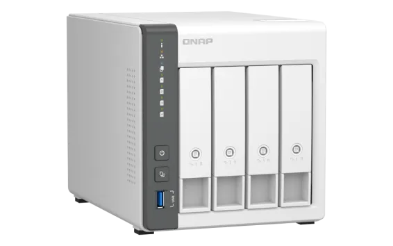 QNAP - TS-433-4G-US - QNAP TS-433 4-Bay Personal Cloud NAS for Backup and Data Sharing. ARM 4-core Cortex-A55 2.0GHz, 4GB on-board RAM