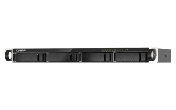 QNAP - TS-435XeU-4G-US - QNAP 4-Bay TS-435XeU short-depth 12" ARM-based NAS, 4C 2.2GHz, 4GB DDR4 RAM, 2 x 10GbE SFP+, 2 x 2.5GbE, 2 x M.2 2280 NVMe PCIe Gen3 x1 SSD slots