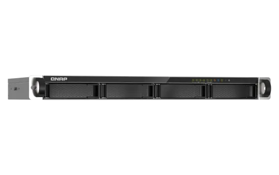 QNAP - TS-435XeU-4G-US - QNAP 4-Bay TS-435XeU short-depth 12" ARM-based NAS, 4C 2.2GHz, 4GB DDR4 RAM, 2 x 10GbE SFP+, 2 x 2.5GbE, 2 x M.2 2280 NVMe PCIe Gen3 x1 SSD slots