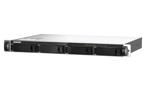 QNAP - TS-435XeU-4G-US - QNAP 4-Bay TS-435XeU short-depth 12" ARM-based NAS, 4C 2.2GHz, 4GB DDR4 RAM, 2 x 10GbE SFP+, 2 x 2.5GbE, 2 x M.2 2280 NVMe PCIe Gen3 x1 SSD slots