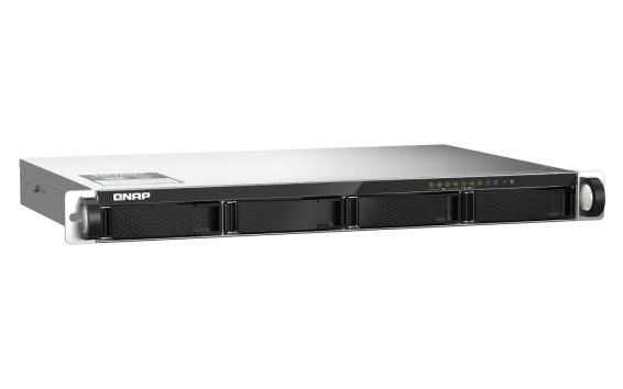 QNAP - TS-435XeU-4G-US - QNAP 4-Bay TS-435XeU short-depth 12" ARM-based NAS, 4C 2.2GHz, 4GB DDR4 RAM, 2 x 10GbE SFP+, 2 x 2.5GbE, 2 x M.2 2280 NVMe PCIe Gen3 x1 SSD slots