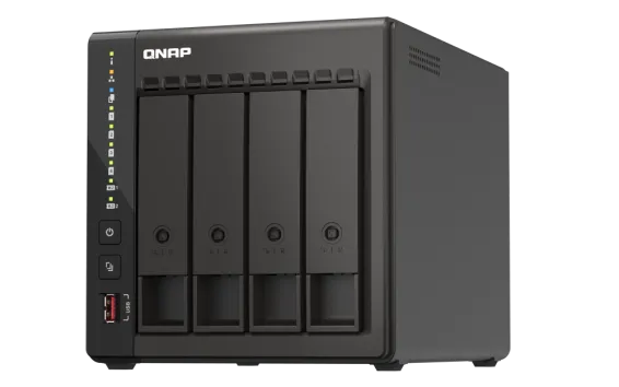 QNAP - TS-453E-8G-US - QNAP 4-Bay High-Performance desktop NAS with Intel Celeron 4-Core J6412, onboard 8GB RAM