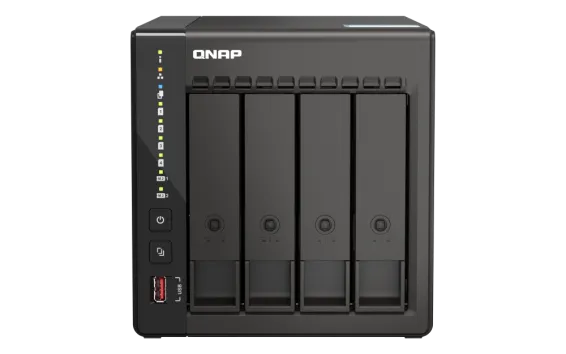 QNAP - TS-453E-8G-US - QNAP 4-Bay High-Performance desktop NAS with Intel Celeron 4-Core J6412, onboard 8GB RAM