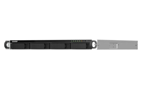 QNAP - TS-464U-4G-US - QNAP 1U 4-bay NAS/iSCSI IP-SAN, Intel Celeron N5105/N5095 4C/4T (up to 2.7GHz), 4GB DDR4 RAM, 2.5GbE LAN, 4K HDMI v1.4b, PCIe Expansion Slot, Single PSU