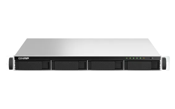 QNAP - TS-464U-4G-US - QNAP 1U 4-bay NAS/iSCSI IP-SAN, Intel Celeron N5105/N5095 4C/4T (up to 2.7GHz), 4GB DDR4 RAM, 2.5GbE LAN, 4K HDMI v1.4b, PCIe Expansion Slot, Single PSU