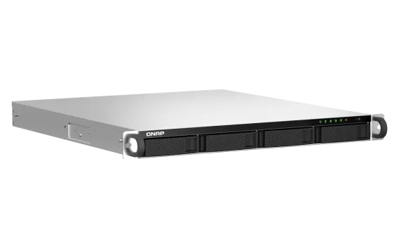 QNAP - TS-464U-8G-US - QNAP 1U 4-bay NAS/iSCSI IP-SAN, Intel Celeron N5105/N5095 4C/4T (up to 2.7GHz), 8GB DDR4 RAM (on-board), 2.5GbE LAN, 4K HDMI v1.4b, PCIe Expansion Slot, Single PSU