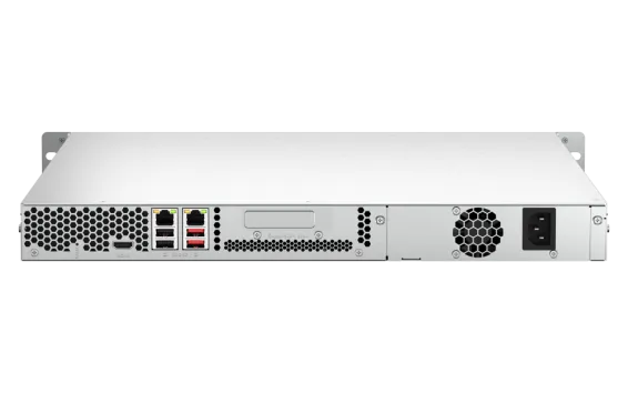 QNAP - TS-464U-8G-US - QNAP 1U 4-bay NAS/iSCSI IP-SAN, Intel Celeron N5105/N5095 4C/4T (up to 2.7GHz), 8GB DDR4 RAM (on-board), 2.5GbE LAN, 4K HDMI v1.4b, PCIe Expansion Slot, Single PSU