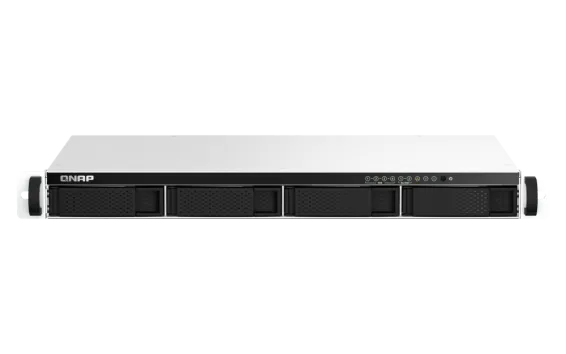 QNAP - TS-464eU-8G-US - QNAP 1U 4-bay short depth 12" rackmount NAS, Intel Celeron N5105/N5095 4C/4T, burst up to 2.9 GHz, 8GB RAM