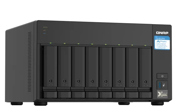 QNAP - TS-832PX-4G-US - QNAP 8-Bay desktop NAS, AL324 64-bit quad-core 1.7GHz, 4GB DDR4 SODIMM RAM (1 x 4GB, max 16GB)