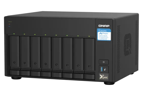 QNAP - TS-832PX-4G-US - QNAP 8-Bay desktop NAS, AL324 64-bit quad-core 1.7GHz, 4GB DDR4 SODIMM RAM (1 x 4GB, max 16GB)