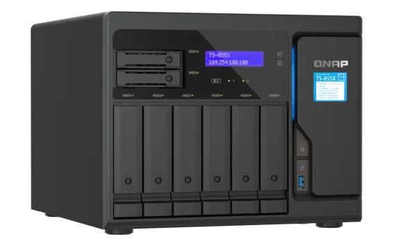 QNAP - TS-855X-8G-US - QNAP Desktop 8-Bay NAS/iSCSI IP-SAN, Intel Atom C5125 processor, 8 GB DDR4 RAM