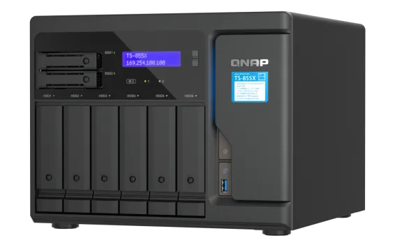 QNAP - TS-855X-8G-US - QNAP Desktop 8-Bay NAS/iSCSI IP-SAN, Intel Atom C5125 processor, 8 GB DDR4 RAM