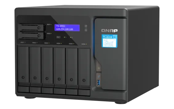 QNAP - TS-855X-8G-US - QNAP Desktop 8-Bay NAS/iSCSI IP-SAN, Intel Atom C5125 processor, 8 GB DDR4 RAM