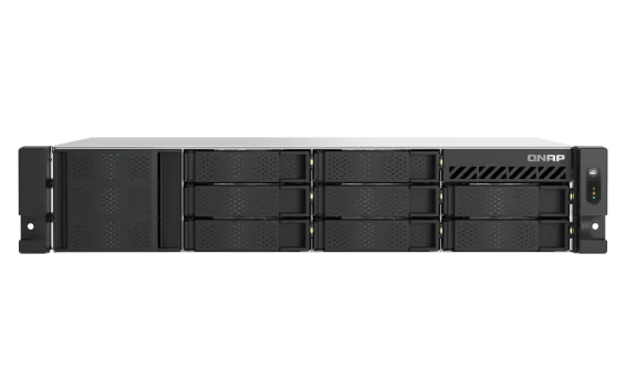 QNAP - TS-855eU-RP-8G-US - QNAP 2U 8-Bay short depth rackmount NAS/iSCSI IP-SAN. Intel Atom C5125 8C 2.8GHz, 8GB RAM