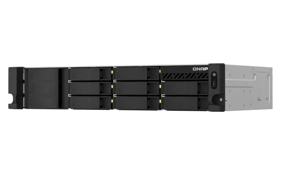 QNAP - TS-864eU-4G-US - QNAP 2U 8-bay short depth 12" rackmount NAS, Intel Celeron N5105/N5095 4C/4T, burst up to 2.9 GHz, 4GB RAM (2 x SODIMM slots, max 16GB total)
