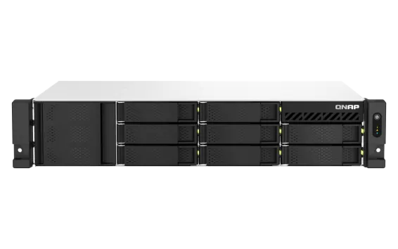 QNAP - TS-864eU-4G-US - QNAP 2U 8-bay short depth 12" rackmount NAS, Intel Celeron N5105/N5095 4C/4T, burst up to 2.9 GHz, 4GB RAM (2 x SODIMM slots, max 16GB total)