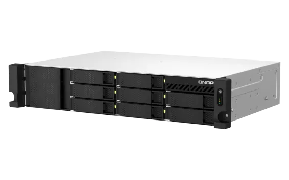 QNAP - TS-864eU-4G-US - QNAP 2U 8-bay short depth 12" rackmount NAS, Intel Celeron N5105/N5095 4C/4T, burst up to 2.9 GHz, 4GB RAM (2 x SODIMM slots, max 16GB total)