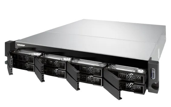 QNAP - TS-877XU-RP-3600-8G-US - QNAP 2U 8-Bay Rackmount NAS, AMD Ryzen 3600 6-core/12-thread 3.6 GHz processor, 8GB DDR4 RAM (max 64GB RAM), 8x 2.5"/3.5" SATA HDD/SSD, 2xGbE LAN, 2 x 10GbE SFP+, USB. 3.1/3.0,  4 x PCIe expansion slot
