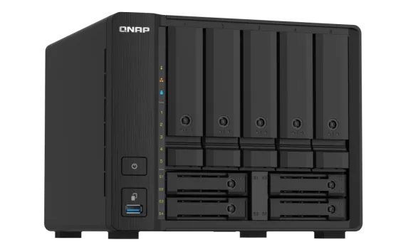 QNAP - TS-932PX-4G-US - QNAP TS-932PX 5 (+4) Bay 64-bit NAS with Hardware Encryption, Quad Core 1.7GHz, 4GB RAM, 2 x 10GbE(SFP+) LAN ,2 x 2.5GbE (2.5G/1G) LAN