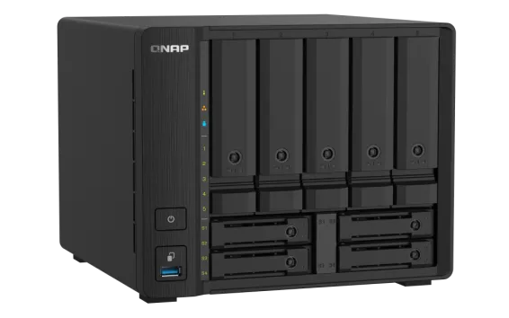 QNAP - TS-932PX-4G-US - QNAP TS-932PX 5 (+4) Bay 64-bit NAS with Hardware Encryption, Quad Core 1.7GHz, 4GB RAM, 2 x 10GbE(SFP+) LAN ,2 x 2.5GbE (2.5G/1G) LAN