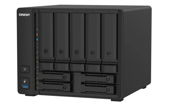 QNAP - TS-932PX-4G-US - QNAP TS-932PX 5 (+4) Bay 64-bit NAS with Hardware Encryption, Quad Core 1.7GHz, 4GB RAM, 2 x 10GbE(SFP+) LAN ,2 x 2.5GbE (2.5G/1G) LAN