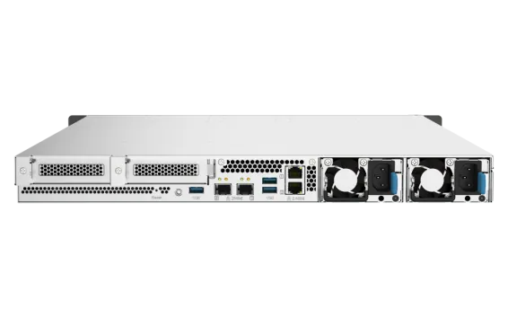QNAP - TS-h1090FU-7232P-64G-US - QNAP 10-Bay 1U all flash NAS, U.2/U.3 NVMe Gen 4 x 4 and SATA 6Gbps bays, AMD EPYC 7232P 8C/16T Processor, 64GB RDIMM DDR4 ECC RAM, 25GbE, 2.5 GbE, PCIe Gen4 slots, Redundant PSU, Without Rail Kil (RAIL-B02)