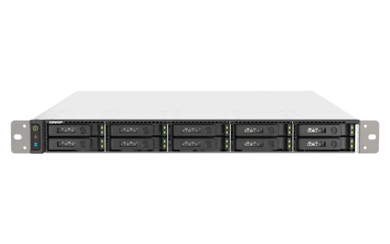 QNAP - TS-h1090FU-7302P-128G-US-01 - QNAP 10-Bay 1U all flash NAS, U.2/U.3 NVMe Gen 4 x 4 and SATA 6Gbps bays, AMD EPYC 7302P 16C/32T Processor, 128GB RDIMM DDR4 ECC RAM, 25GbE, 2.5 GbE, PCIe Gen4 slots, Redundant PSU, Without Rail Kil (RAIL-B02)