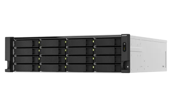 QNAP - TS-h2287XU-RP-E2336-32G-US - QNAP 22-Bay 3U rackmount NAS, Intel Xeon E-2336 6C/12T 2.9 GHz processor (boost up to 4.8 GHz), 32 GB ECC DDR4, 16 x 2.5"/3.5" SATA 6Gbps HDD/SSD + 6 x 2.5" SATA 6Gbps, 10GBASE-T, 2.5GbE RJ45, USB 3.2 Gen2, PCIe Gen4 