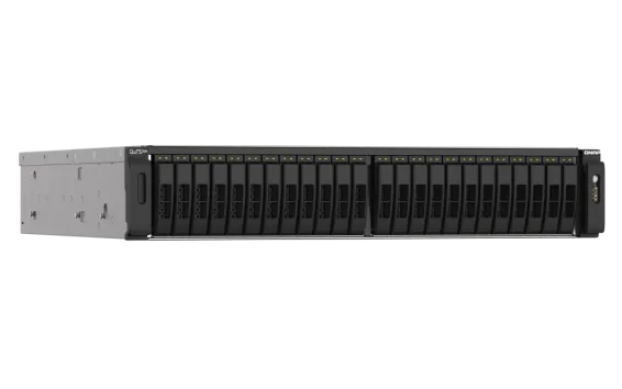 QNAP - TS-h3088XU-RP-W1270-64G-US - QNAP 2U 30-bay 2.5" SATA 6Gbps all-flash NAS, Intel Xeon W-1270 8-core 3.4 GHz (boost up to 5.0 GHz), 64GB DDR4 ECC RAM (up to 128GB), 2 x 25GbE, 4 x 2.5GbE,  PCIe slots, 2 x 550W, USB 3.2 Gen2 10Gbps, HDMI, iSCSI, RAID