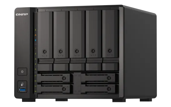QNAP - TS-h973AX-32G-US - QNAP 9-bay Desktop NAS, AMD Ryzen V1500B 4C 8T 2.2GHz, 32GB DDR4 SODIMM