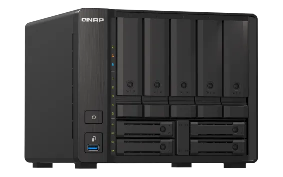 QNAP - TS-h973AX-8G-US - QNAP 9-bay Desktop NAS, AMD Ryzen V1500B 4C 8T 2.2GHz, 8GB DDR4 SODIMM