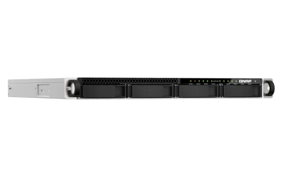 QNAP - TS-h987XU-RP-E2334-16G-US - QNAP 9-Bay 1U rackmount NAS, Intel Xeon E-2334 4C/8T 3.4 GHz processor (boost up to 4.8 GHz), 16 GB ECC DDR4, 4 x 2.5"/3.5" SATA 6Gbps HDD/SSD + 5 x 2.5" U.2 NVMe/SATA 6Gbps, 10GBASE-T, 2.5GbE RJ45, USB 3.2 Gen2, 550W