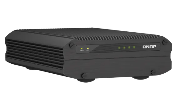 QNAP - TS-i410X-8G-US - QNAP TS-i410X 4-Bay fanless industrial NAS. Intel Atom x6425E quad-core burst up to 3.0 GHz with onboard 8GB RAM