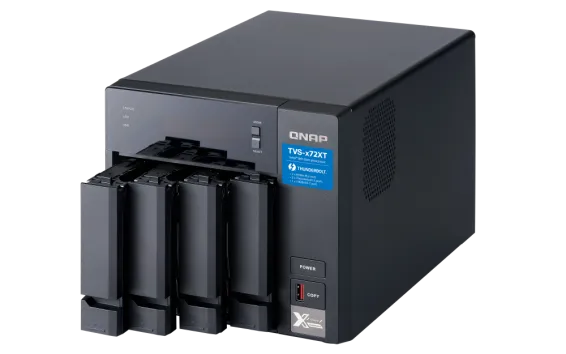 QNAP - TVS-472XT-i3-4G-US - QNAP Ultra-High Speed 4 Bay Thunderbolt 3 NAS.Intel Core i3 4-core Processor, 4GB DDR4 RAM