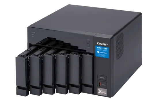 QNAP - TVS-672XT-i3-8G-US - QNAP Ultra-High Speed 6 Bay Thunderbolt 3 NAS. Intel Core i3 4-core Processor, 8GB DDR4 RAM