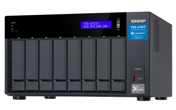 QNAP - TVS-872XT-i5-16G-US - QNAP Ultra-High Speed 8 Bay Thunderbolt 3 NAS. Intel Core i5 6-Core Processor, 16GB RAM