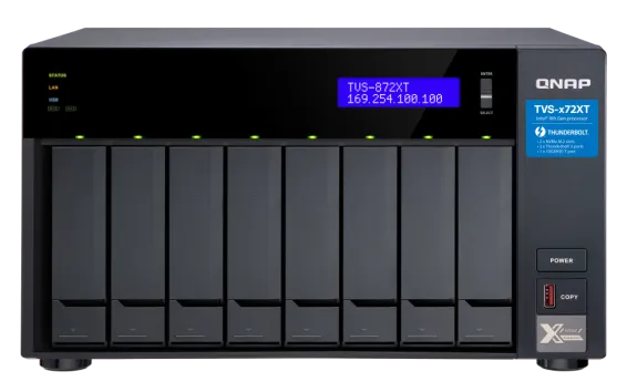 QNAP - TVS-872XT-i5-16G-US - QNAP Ultra-High Speed 8 Bay Thunderbolt 3 NAS. Intel Core i5 6-Core Processor, 16GB RAM