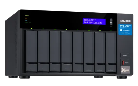 QNAP - TVS-872XT-i5-16G-US - QNAP Ultra-High Speed 8 Bay Thunderbolt 3 NAS. Intel Core i5 6-Core Processor, 16GB RAM