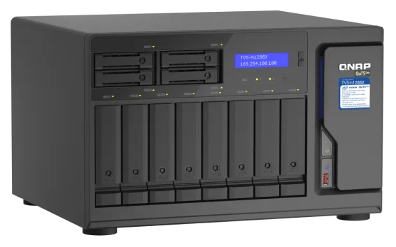 QNAP - TVS-h1288X-W1250-16G-US - QNAP 12-Bay TurboNAS (8 x 3.5" HDD + 4 x 2.5" SSD), SATA 6G, Intel Xeon W-1250 6 cores 12 threads 3.3 GHz (boost up to 4.7 GHz)