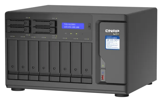 QNAP - TVS-h1288X-W1250-16G-US - QNAP 12-Bay TurboNAS (8 x 3.5" HDD + 4 x 2.5" SSD), SATA 6G, Intel Xeon W-1250 6 cores 12 threads 3.3 GHz (boost up to 4.7 GHz)