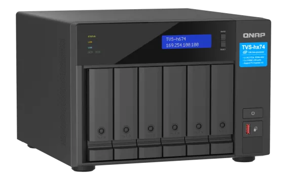 QNAP - TVS-h674-i5-32G-US - QNAP Ultra-High Speed 6 Bay NAS. Intel Core i5-12400 6C/12T, 32GB RAM DDR4 RAM