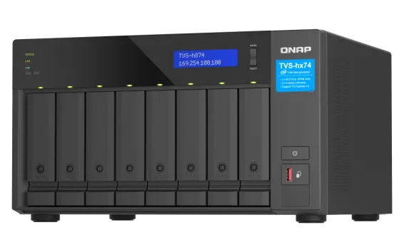 QNAP - TVS-h874-i5-32G-US - QNAP Ultra-High Speed 8 Bay NAS Intel Core i5-12400 6C/12T, 32GB RAM DDR4 RAM