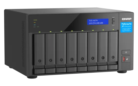 QNAP - TVS-h874-i5-32G-US - QNAP Ultra-High Speed 8 Bay NAS Intel Core i5-12400 6C/12T, 32GB RAM DDR4 RAM