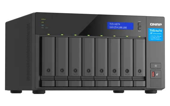 QNAP - TVS-h874-i7-32G-US - QNAP Ultra-High Speed 8 Bay NAS Intel Core i7 12C (8 Performance cores + 4 Efficient cores) /20T Processor
